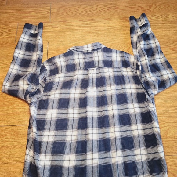 Lucky Brand x Pendleton Mens Button Up Flannel Shirt Size XL Plaid Navy/Cream - Picture 15 of 16